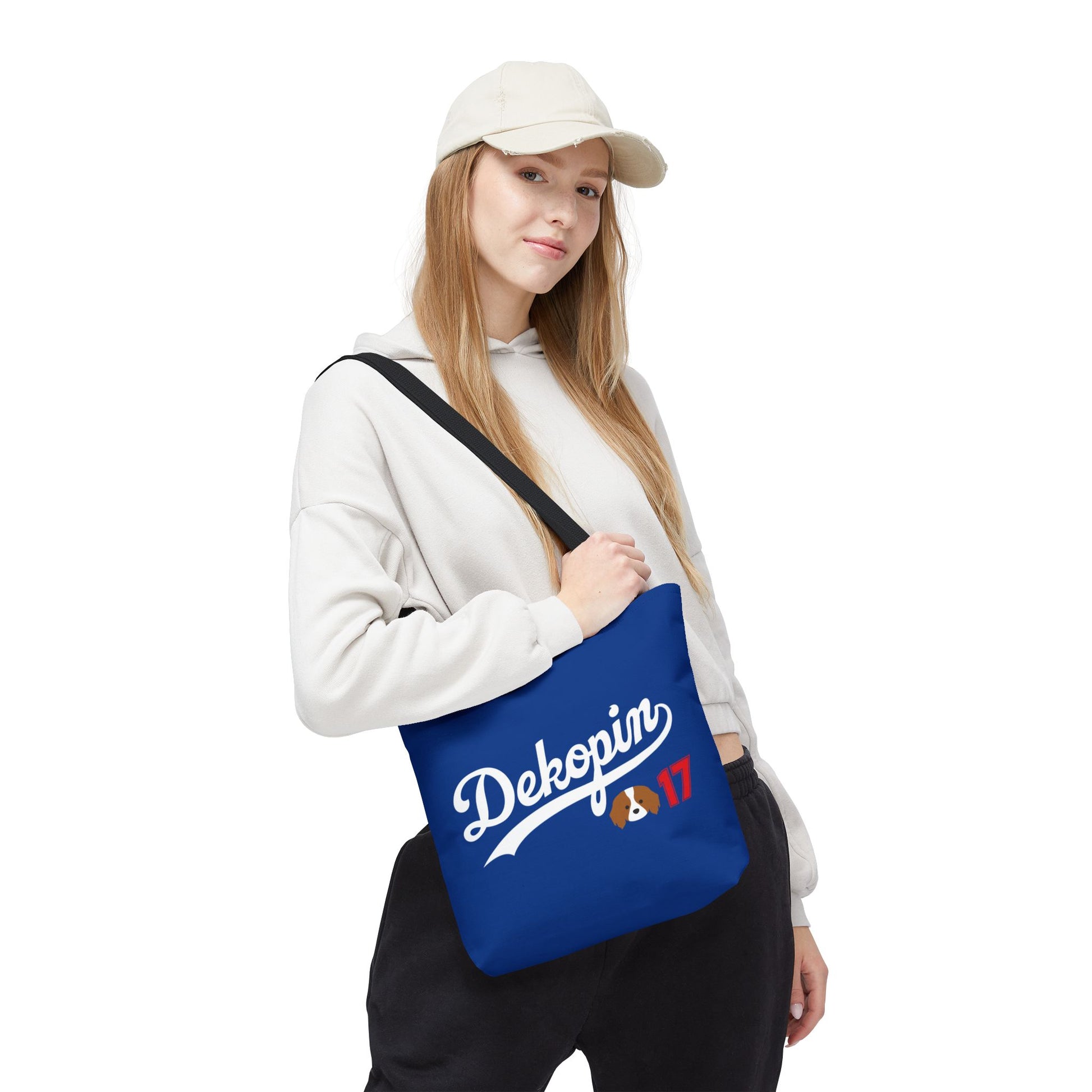 Blue Tote Bag | DEKOPIN + CUSTOM 17 | Front & Back Print