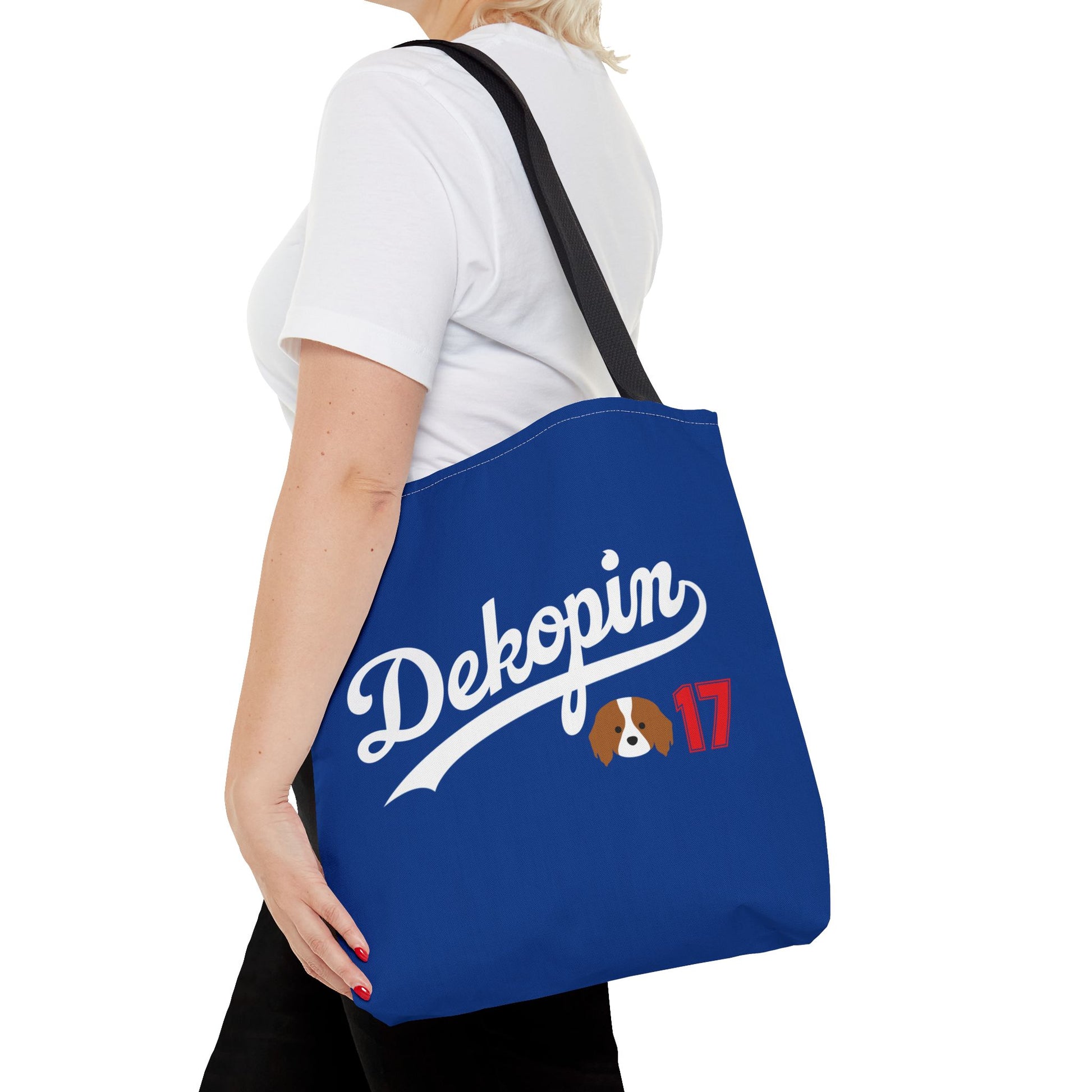 Blue Tote Bag | DEKOPIN + CUSTOM 17 | Front & Back Print