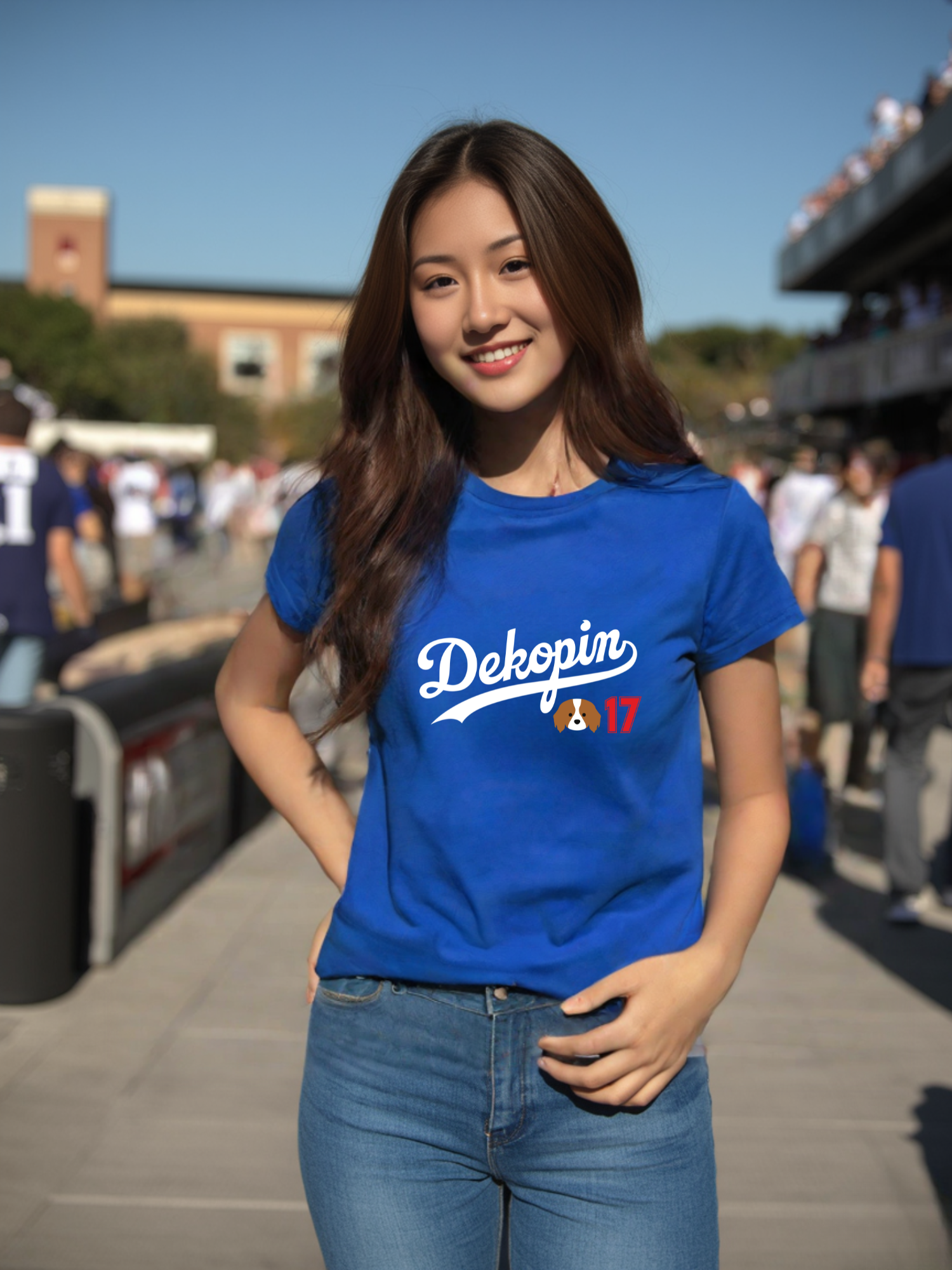 Women Slim Fit T-Shirt | DEKOPIN + Blank | Front Print Only | Light-weight | Gildan