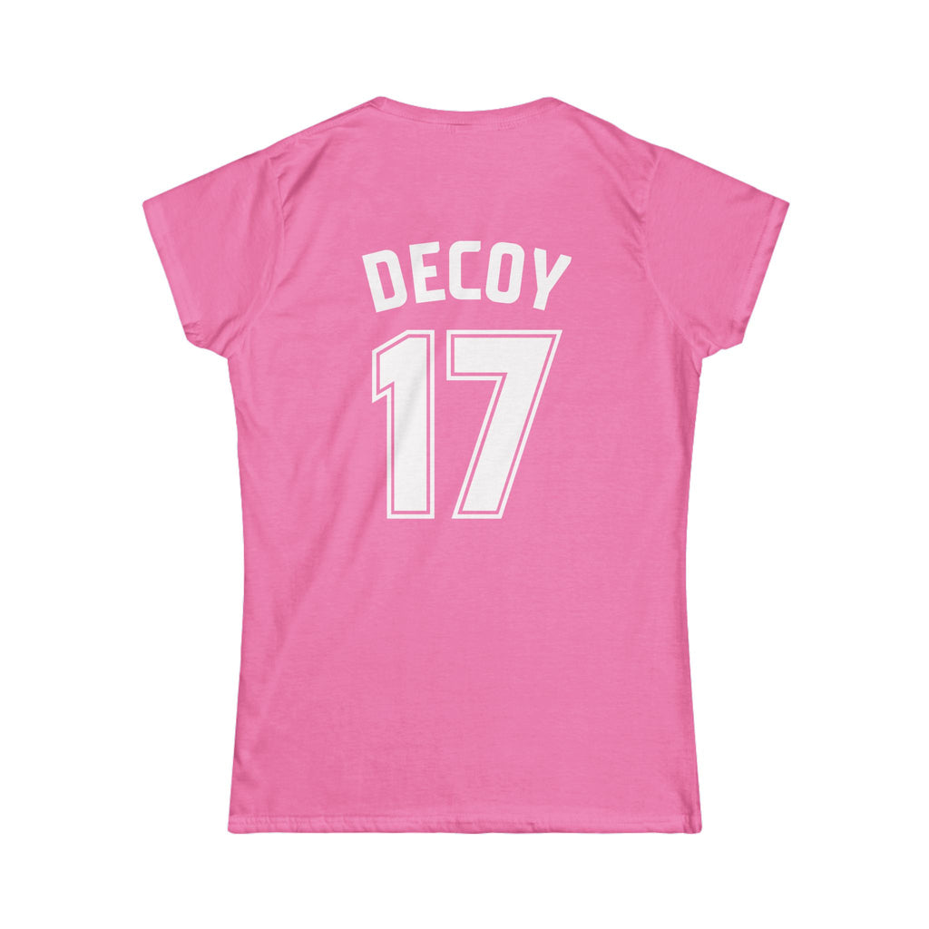 Women Slim Fit T-Shirt | DEKOPIN + DECOY 17 | Front & Back Print | Light-weight | Gildan