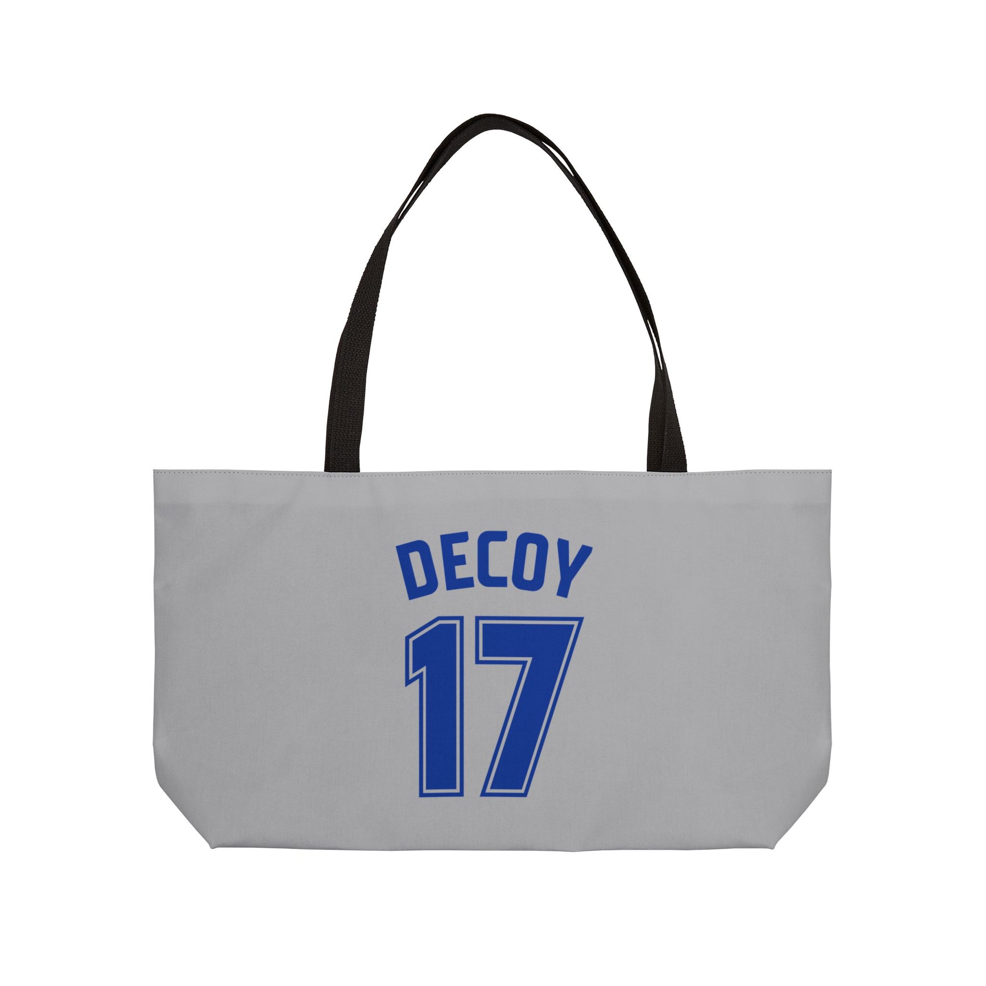Gray Weekender Tote | DEKOPIN + DECOY 17 | Front & Back Print | Dog Carrier IKEA Bag Alternative