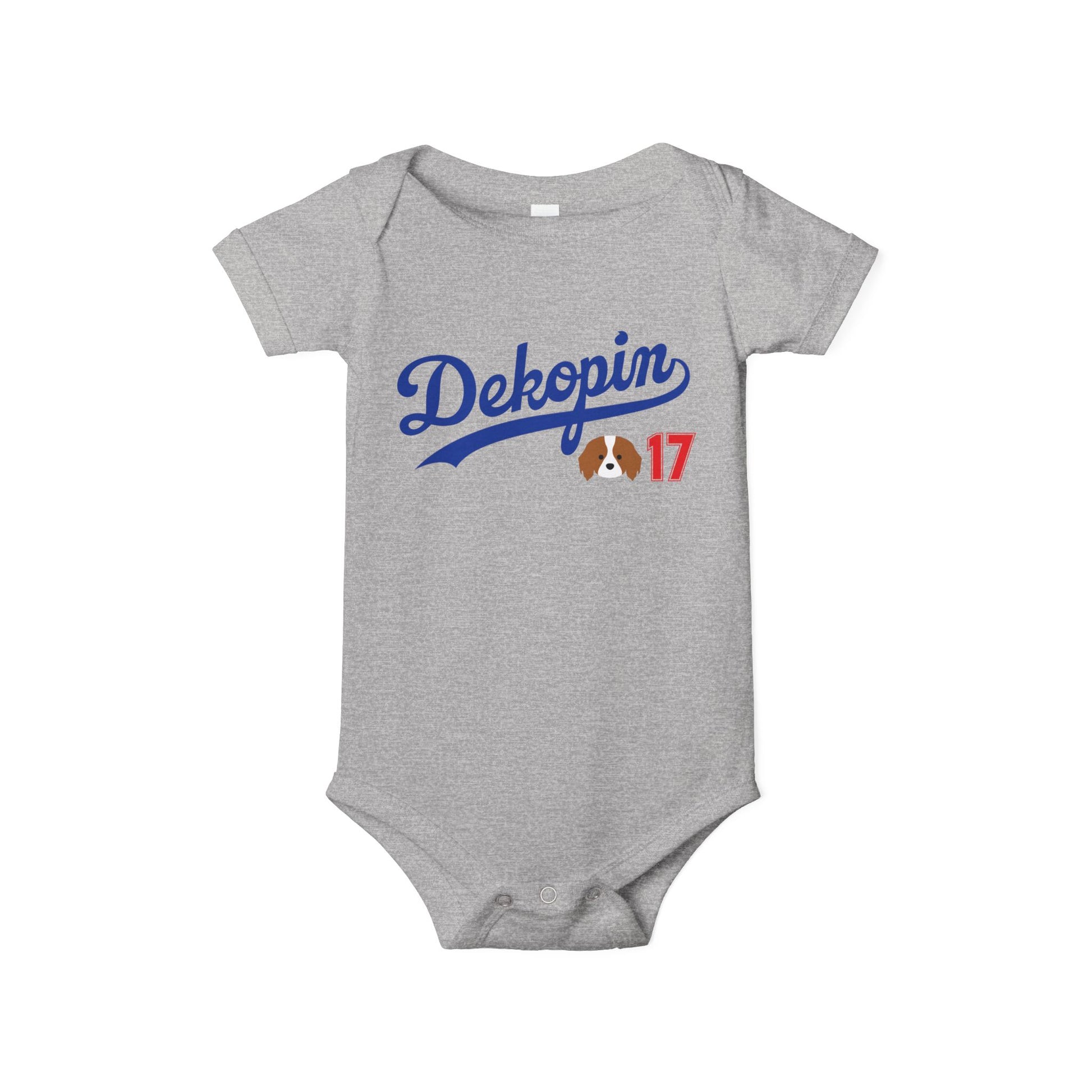 Baby Onesie | DEKOPIN + CUSTOM 17 | Front & Back Print | Light-weight | Bella+Canvas