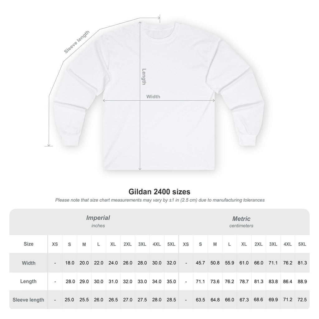 Unisex Long Sleeve T-Shirt | DEKOPIN + Blank | Front Print Only | Medium-weight | Gildan