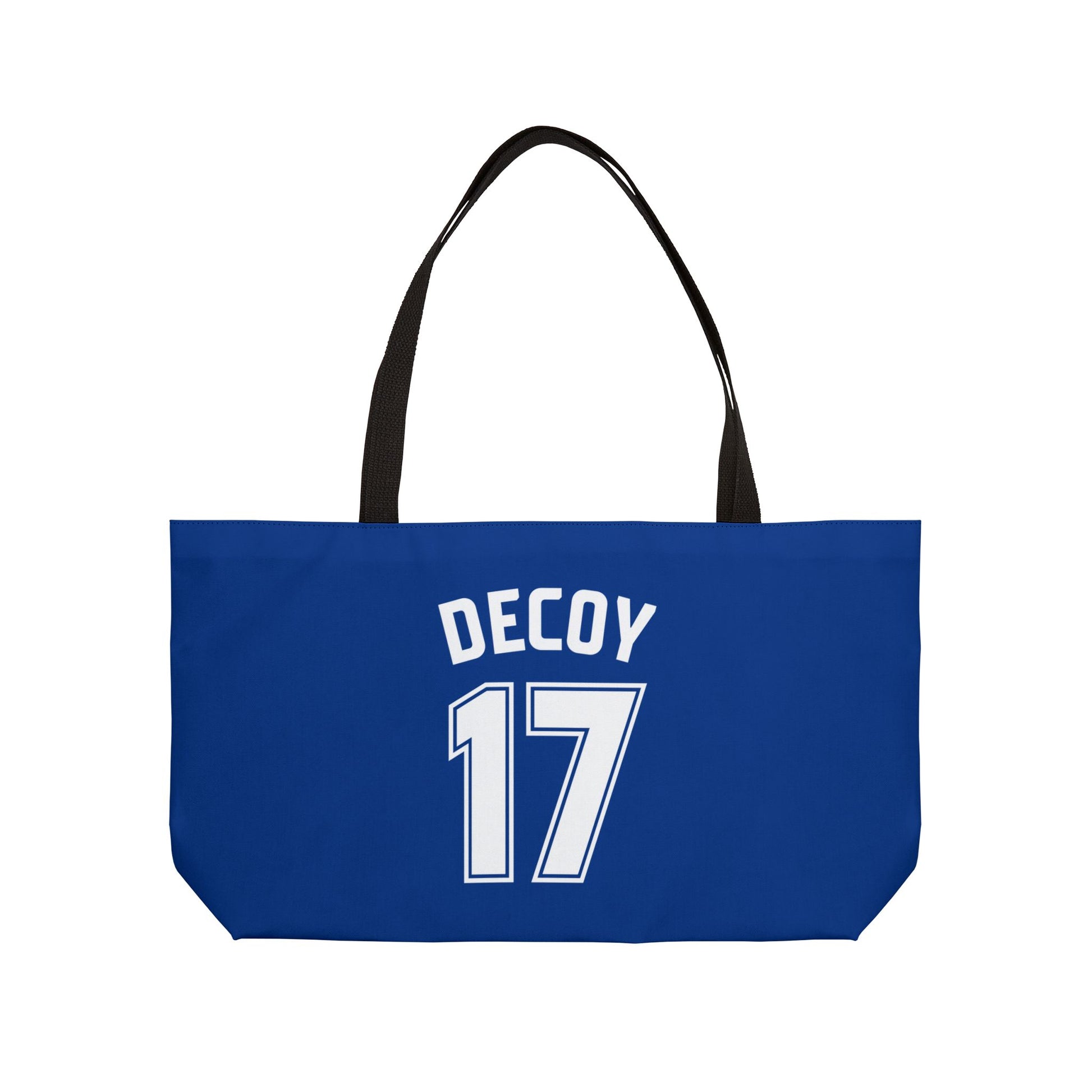 Blue Weekender Tote Bag | DEKOPIN + DECOY 17 | Front & Back Print | Dog Carrier IKEA Bag Alternative