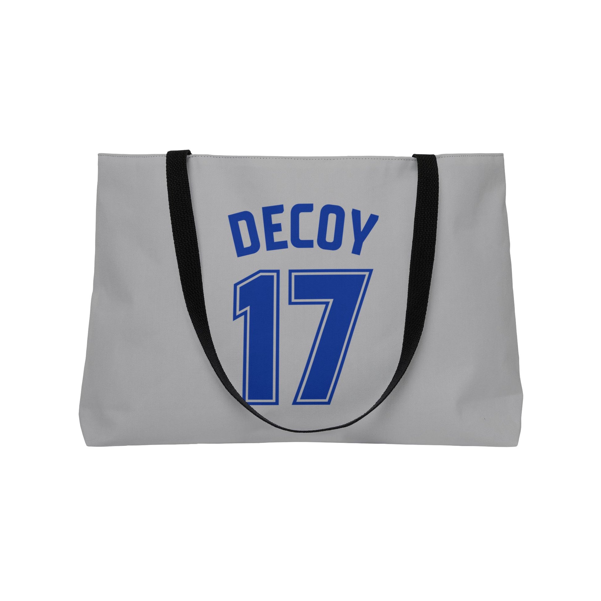 Gray Weekender Tote | DEKOPIN + DECOY 17 | Front & Back Print | Dog Carrier IKEA Bag Alternative