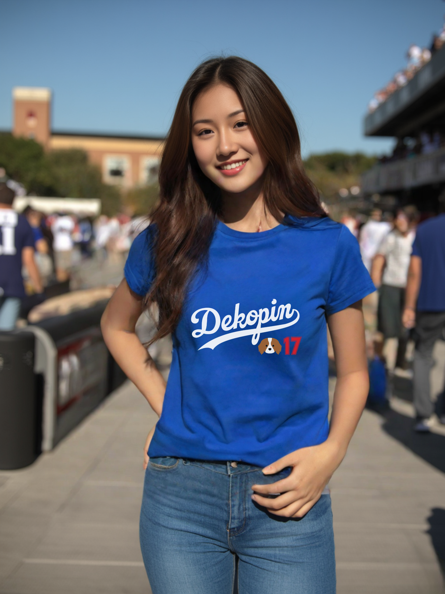 Women Slim Fit T-Shirt | DEKOPIN + DECOY 17 | Front & Back Print | Light-weight | Gildan