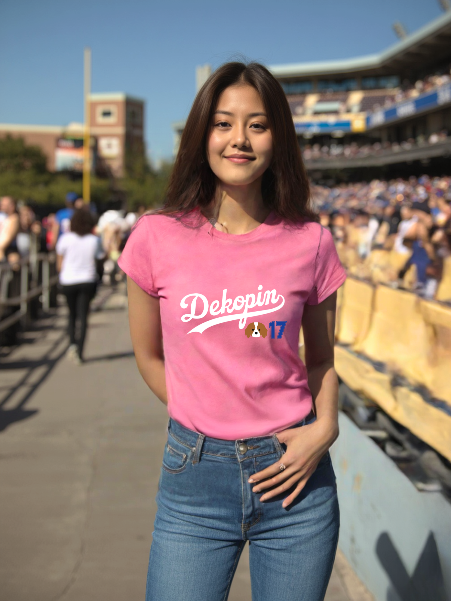 Women Slim Fit T-Shirt | DEKOPIN + Blank | Front Print Only | Light-weight | Gildan