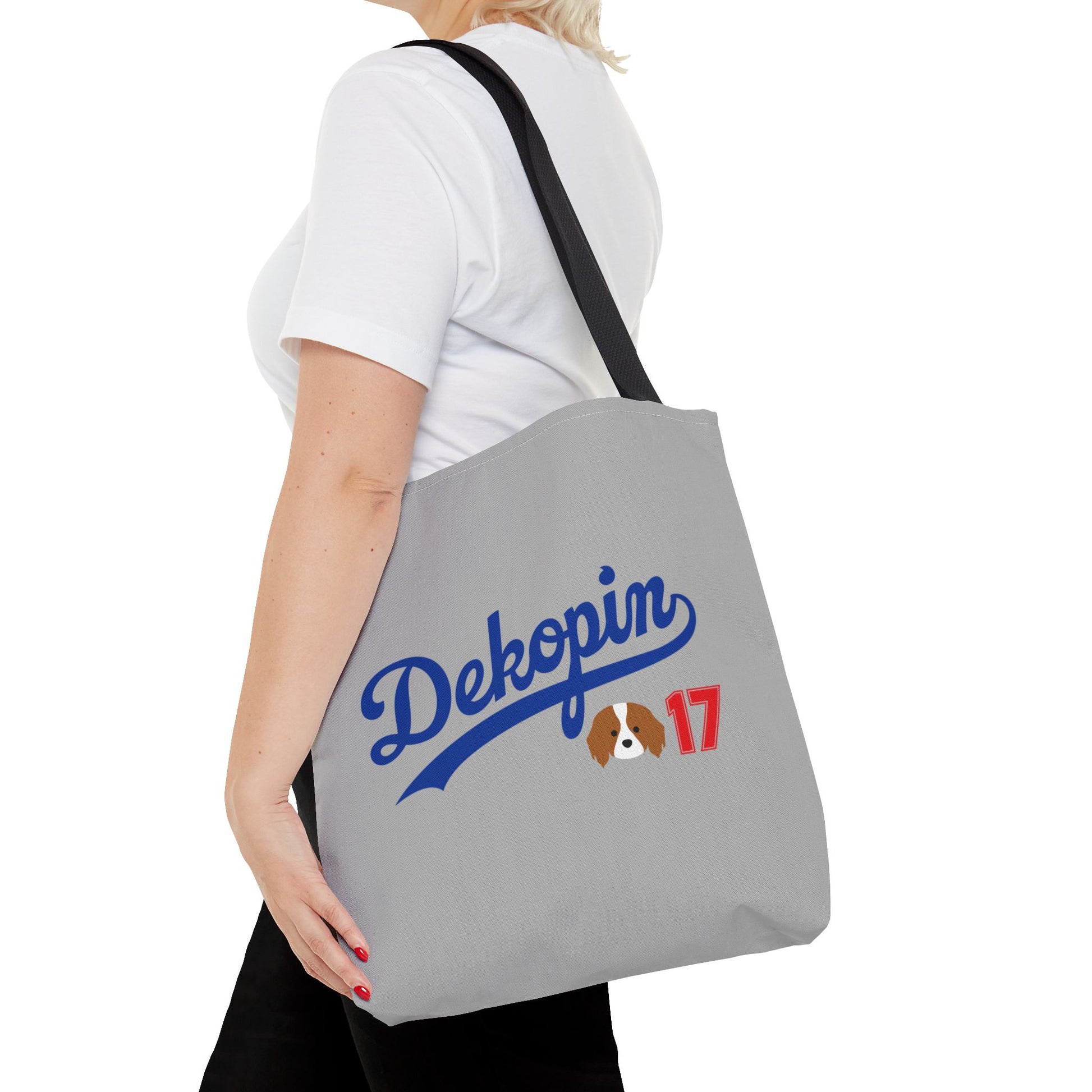 Gray Tote Bag | DEKOPIN + CUSTOM 17 | Front & Back Print