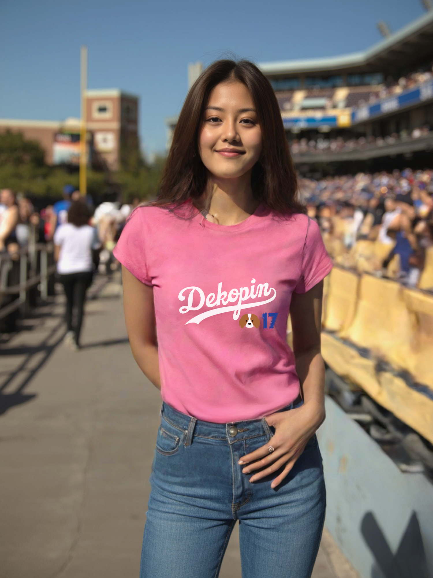 Women Slim Fit T-Shirt | DEKOPIN + DECOY 17 | Front & Back Print | Light-weight | Gildan