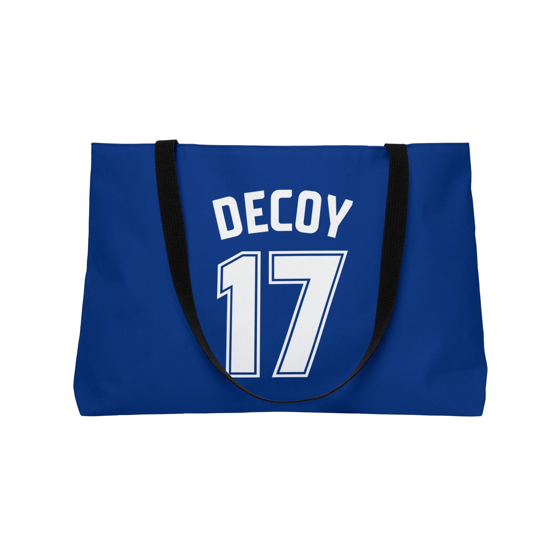 Blue Weekender Tote Bag | DEKOPIN + DECOY 17 | Front & Back Print | Dog Carrier IKEA Bag Alternative