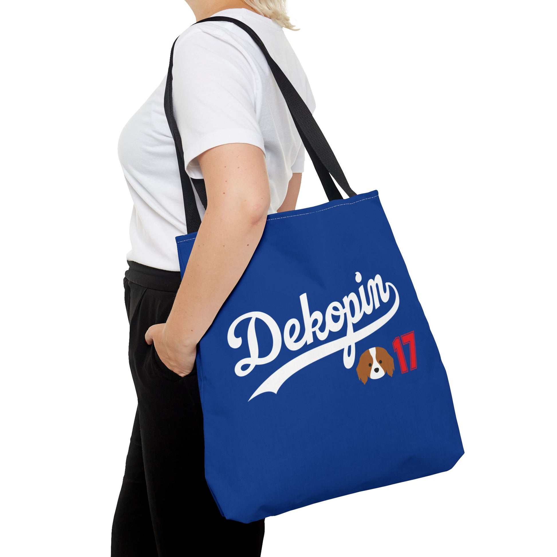 Blue Tote Bag | DEKOPIN + CUSTOM 17 | Front & Back Print