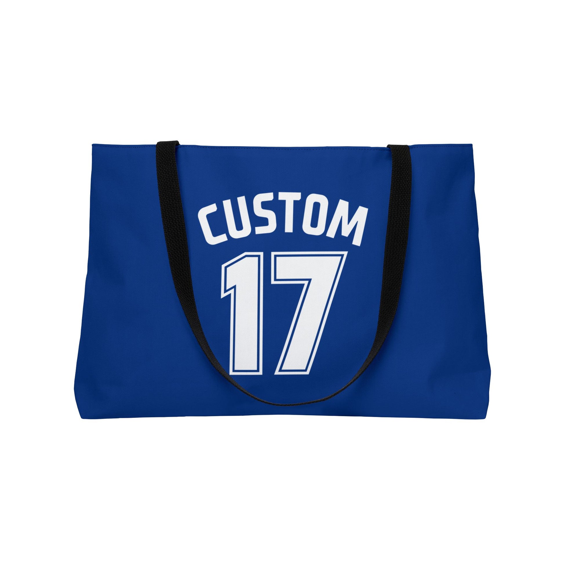 Blue Weekender Tote | DEKOPIN + CUSTOM 17 | Front & Back Print | Dog Carrier IKEA Bag Alternative
