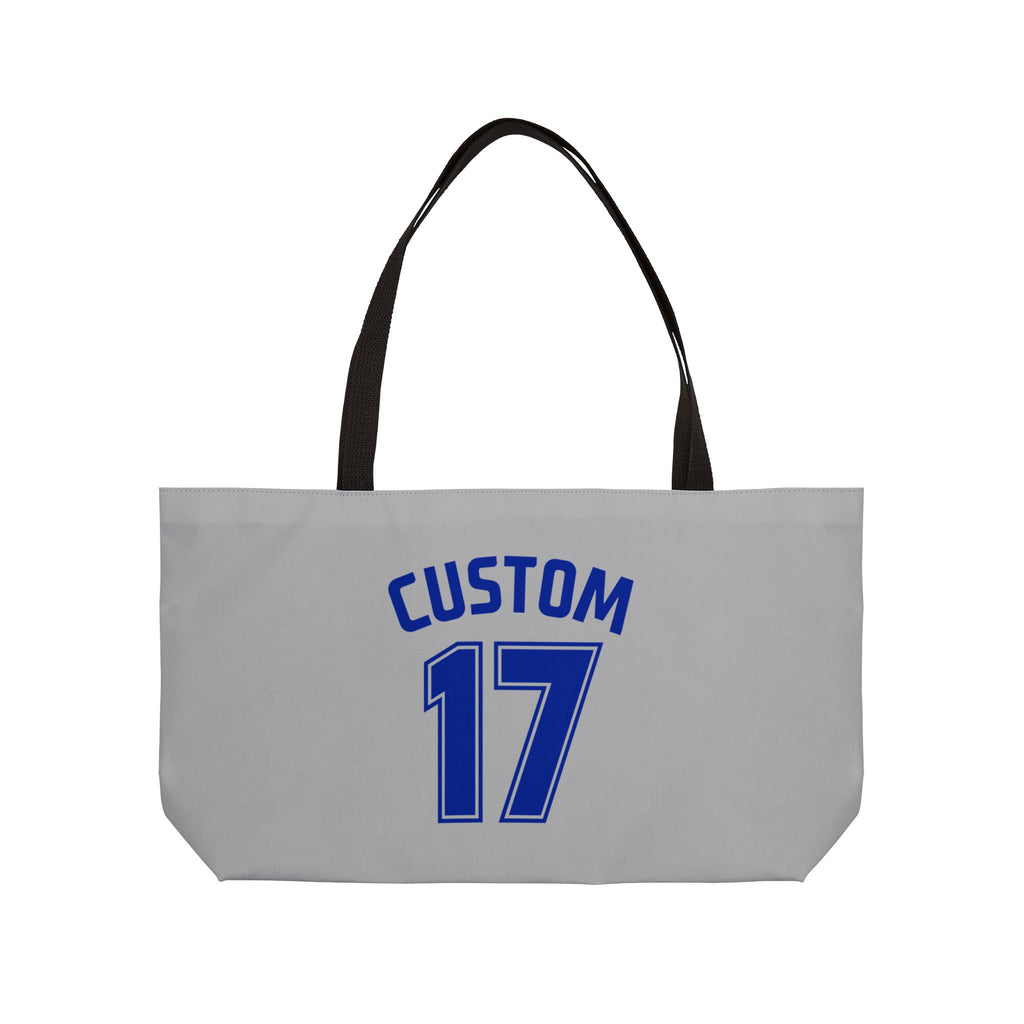 Gray Weekender Tote | DEKOPIN + CUSTOM 17 | Front & Back Print | Dog Carrier IKEA Bag Alternative