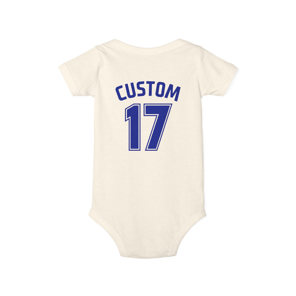Baby Onesie | DEKOPIN + CUSTOM 17 | Front & Back Print | Light-weight | Bella+Canvas