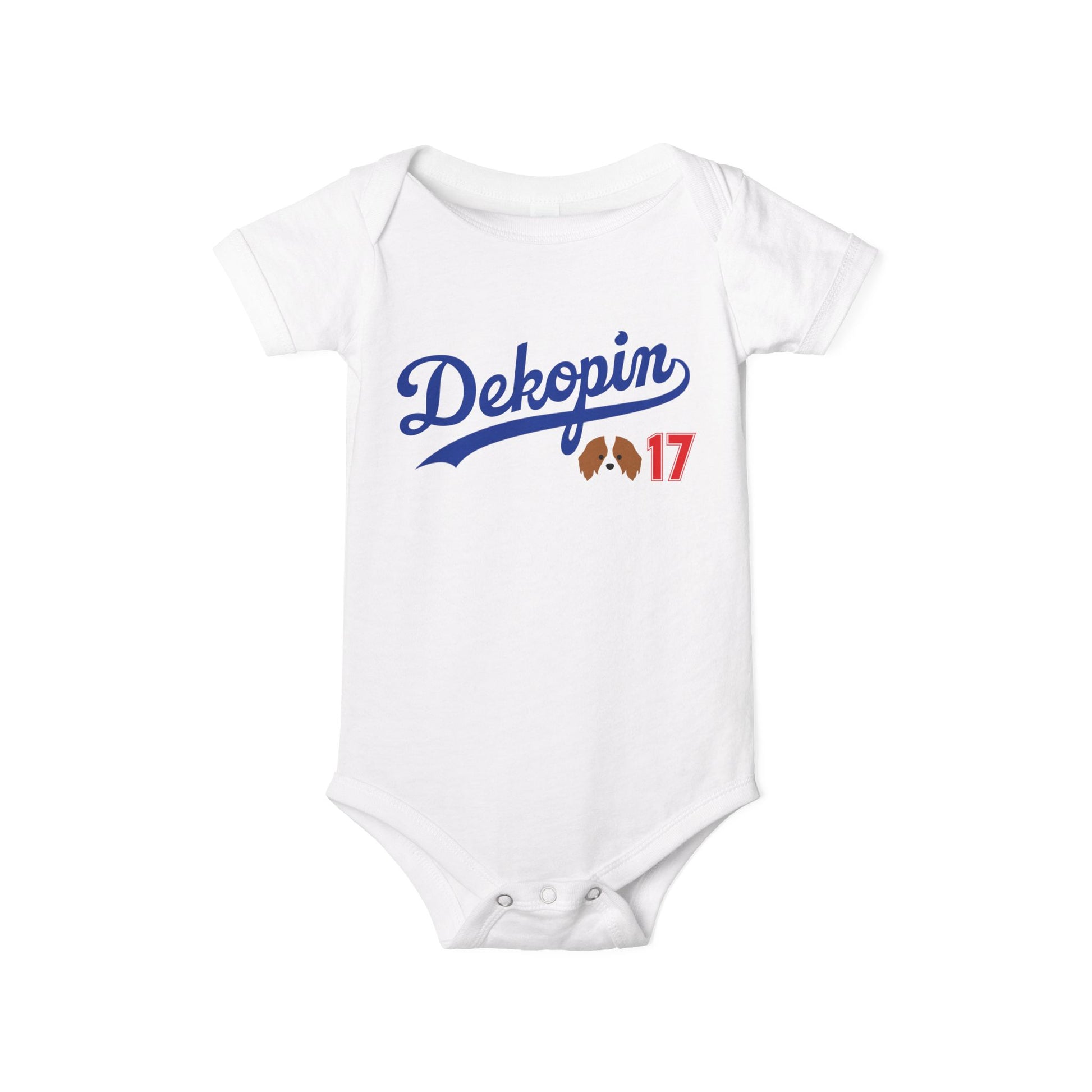 Baby Onesie | DEKOPIN + CUSTOM 17 | Front & Back Print | Light-weight | Bella+Canvas