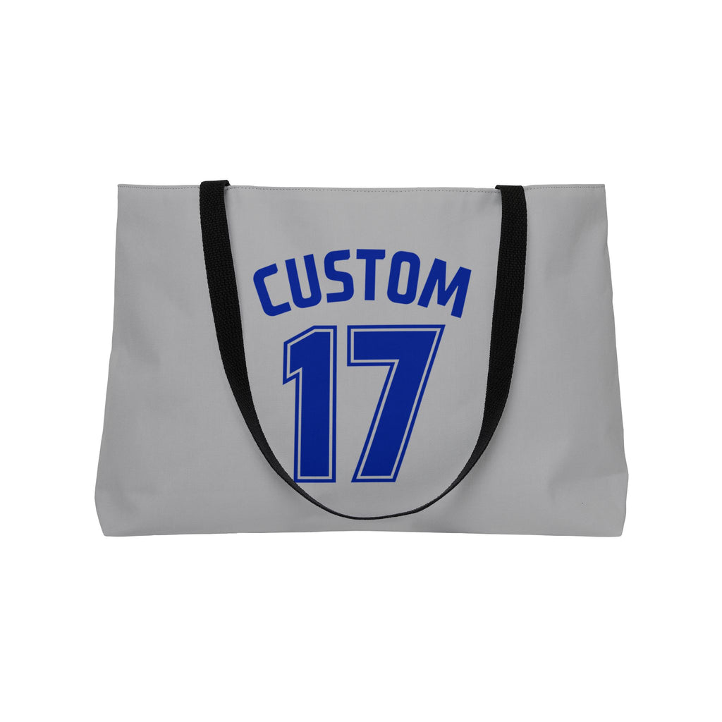 Gray Weekender Tote | DEKOPIN + CUSTOM 17 | Front & Back Print | Dog Carrier IKEA Bag Alternative